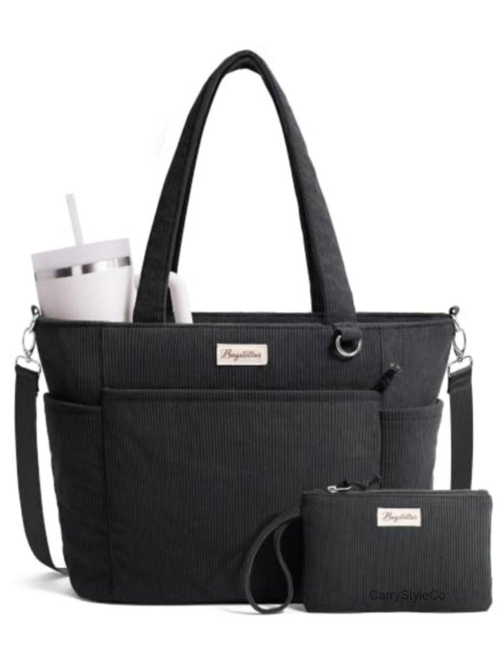 Corduroy Tote Bag Lightweight Laptop Work Travel Purse